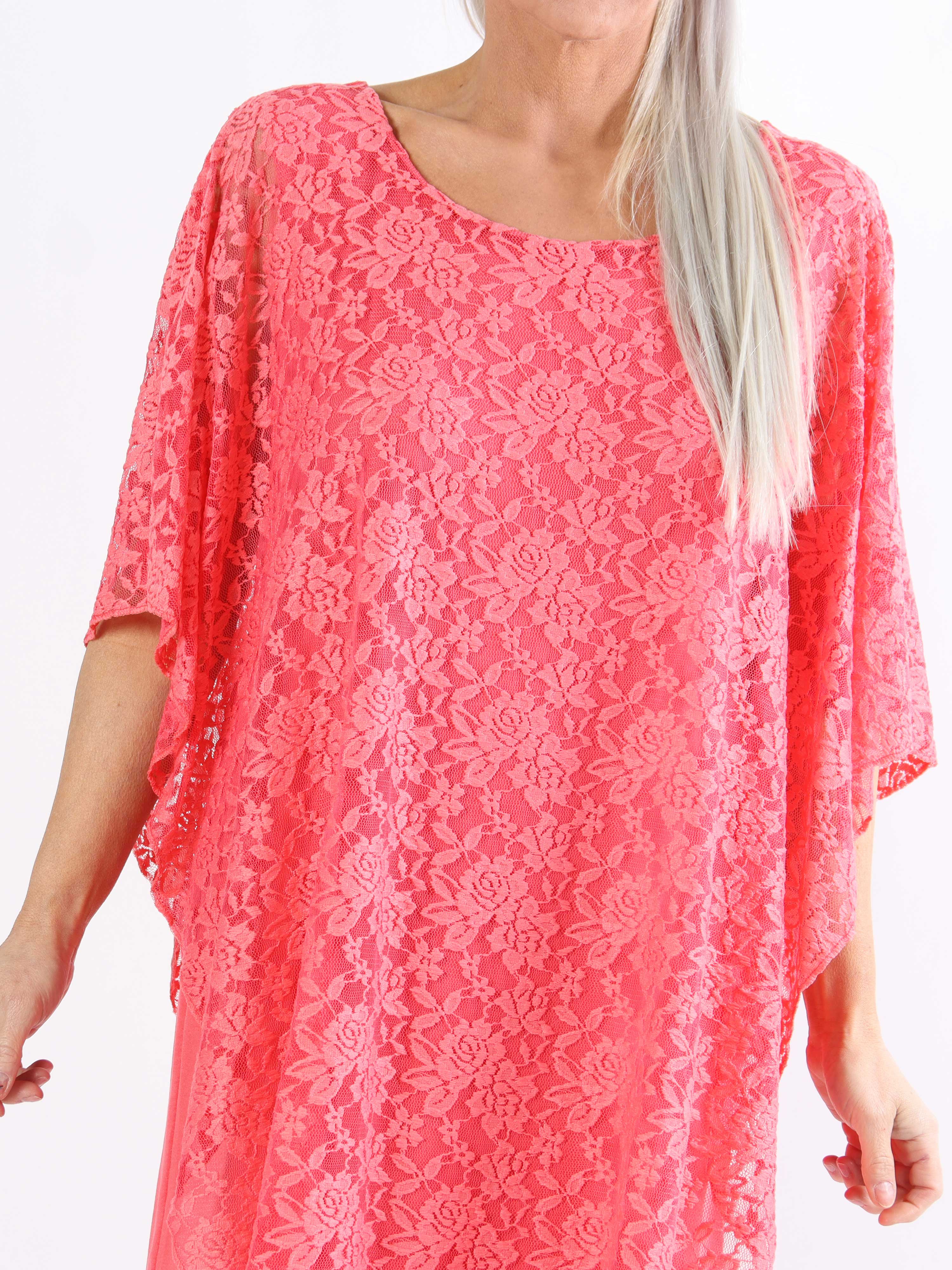 Kenya Lace - Sød plus size tunikakjole i blonde